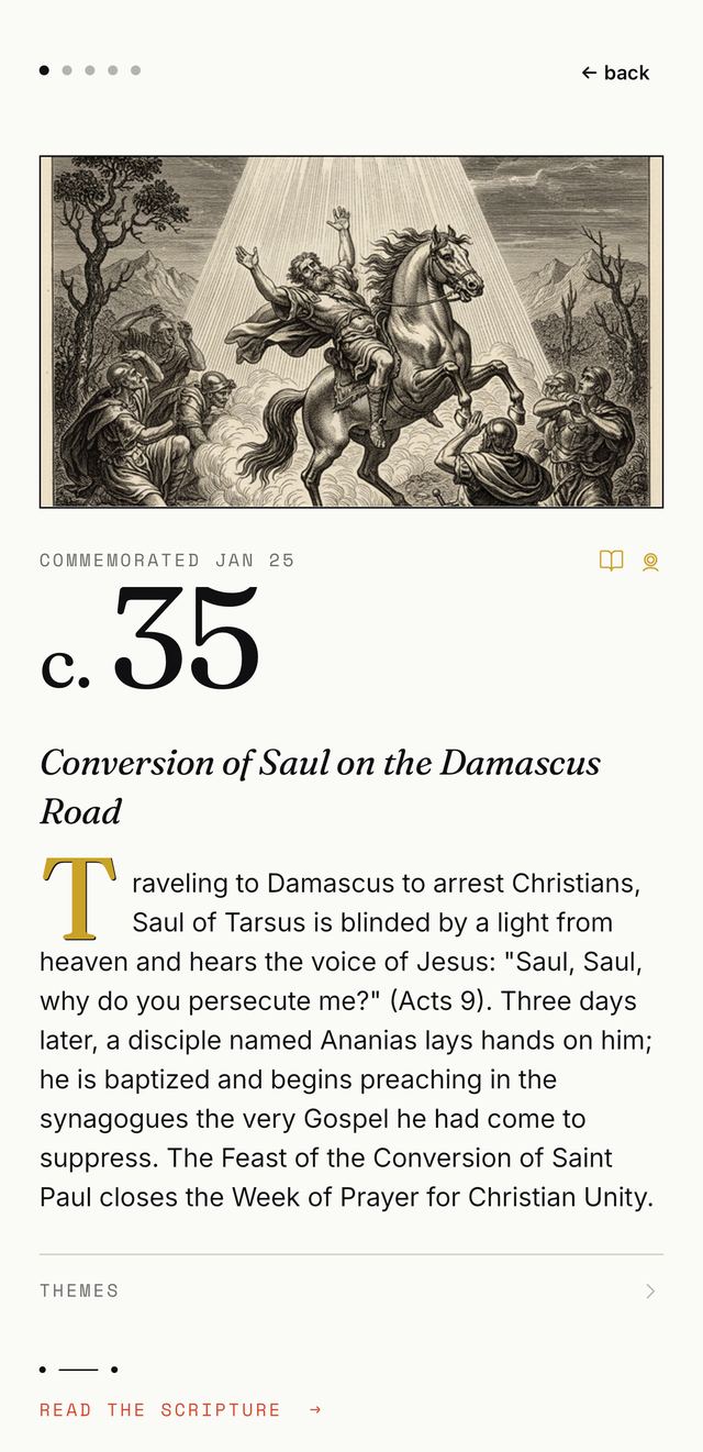 App card — c. 35, the conversion of Saul on the Damascus Road